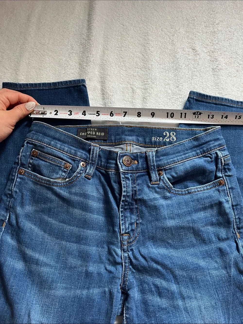J. Crew Mid-Blue Cropped Ankle Jeans